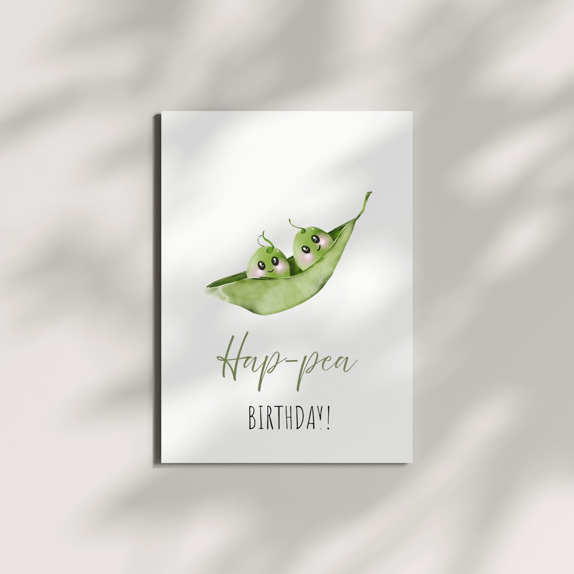 Funny Pea Pun Birthday Card – I Hope You Have a Hap-pea Birthday – Cute Greeting for Kids, Friends, Men, Women – Wholesome Humor – USA Handmade