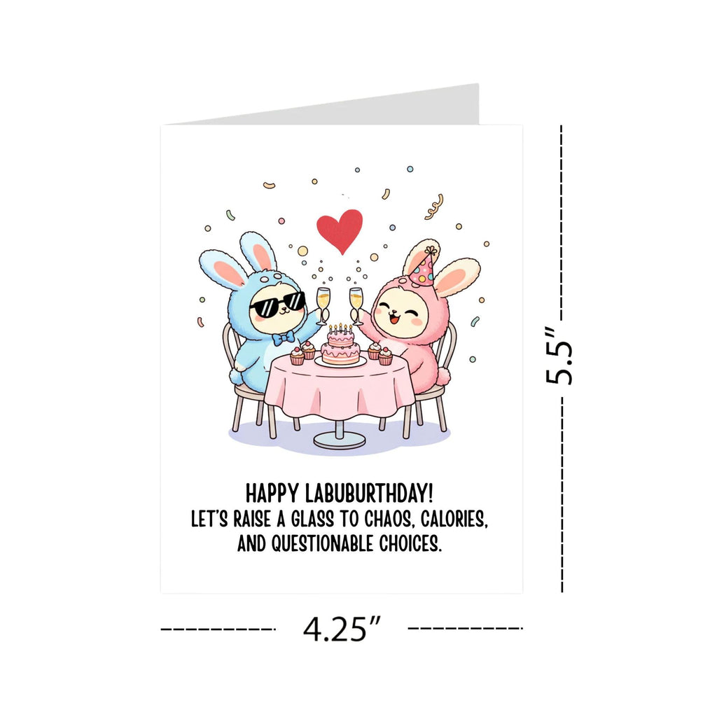 Cute Birthday Party Card Compatible with Labubu Birthday Theme Handmade Collectible-Inspired Greeting Card for Men Women Kids Friends Unique Gift