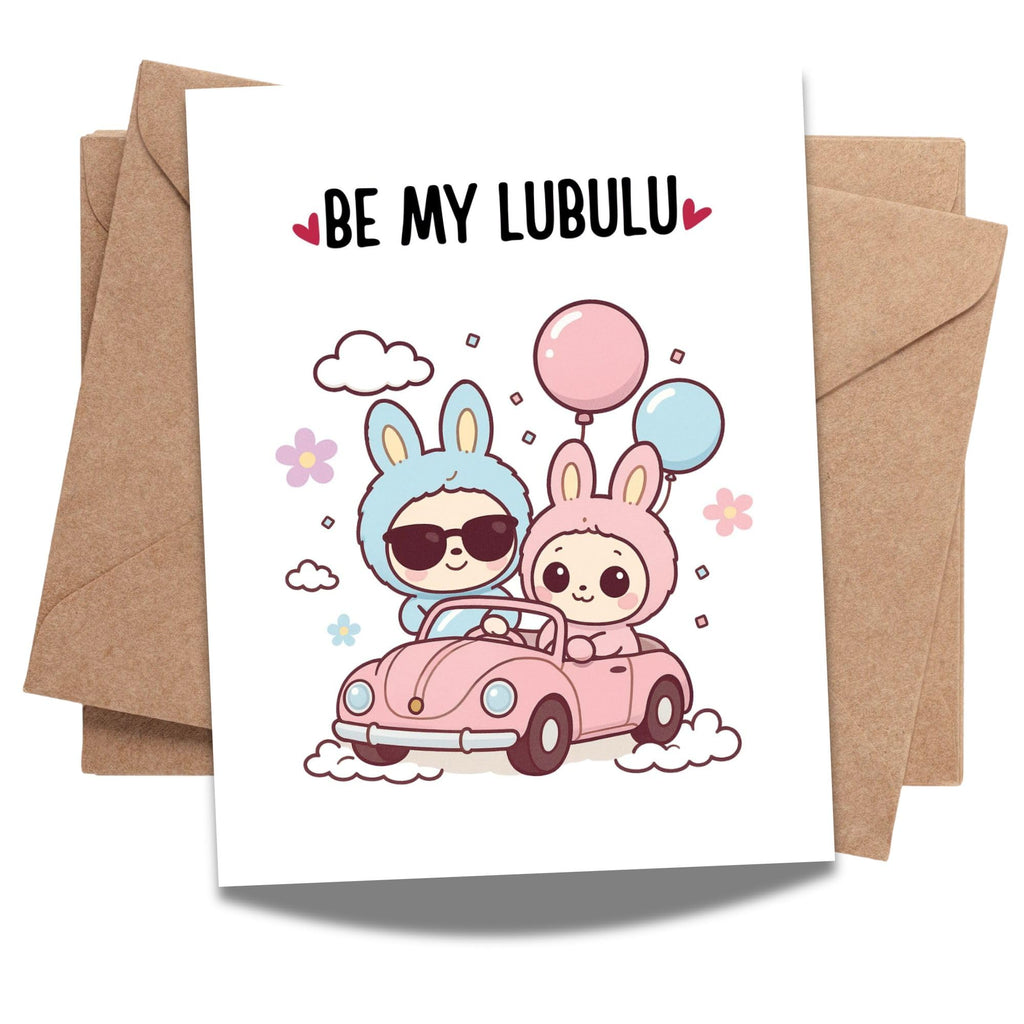 Cute Valentine Card Compatible with Labubu Valentine Theme Handmade Romantic Greeting Card for Husband Wife Boyfriend Girlfriend Couple Gift