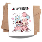 Cute Valentine Card Compatible with Labubu Valentine Theme Handmade Romantic Greeting Card for Husband Wife Boyfriend Girlfriend Couple Gift