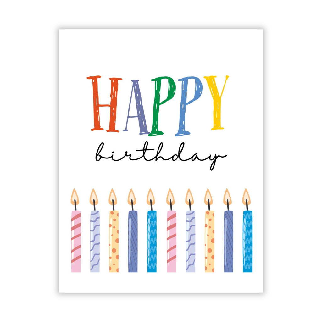 Happy Birthday Card with Blown Candles Illustration – Fun Birthday Greeting for Men, Women, Kids, Friends & Coworkers – Cool Handmade Card Gift USA
