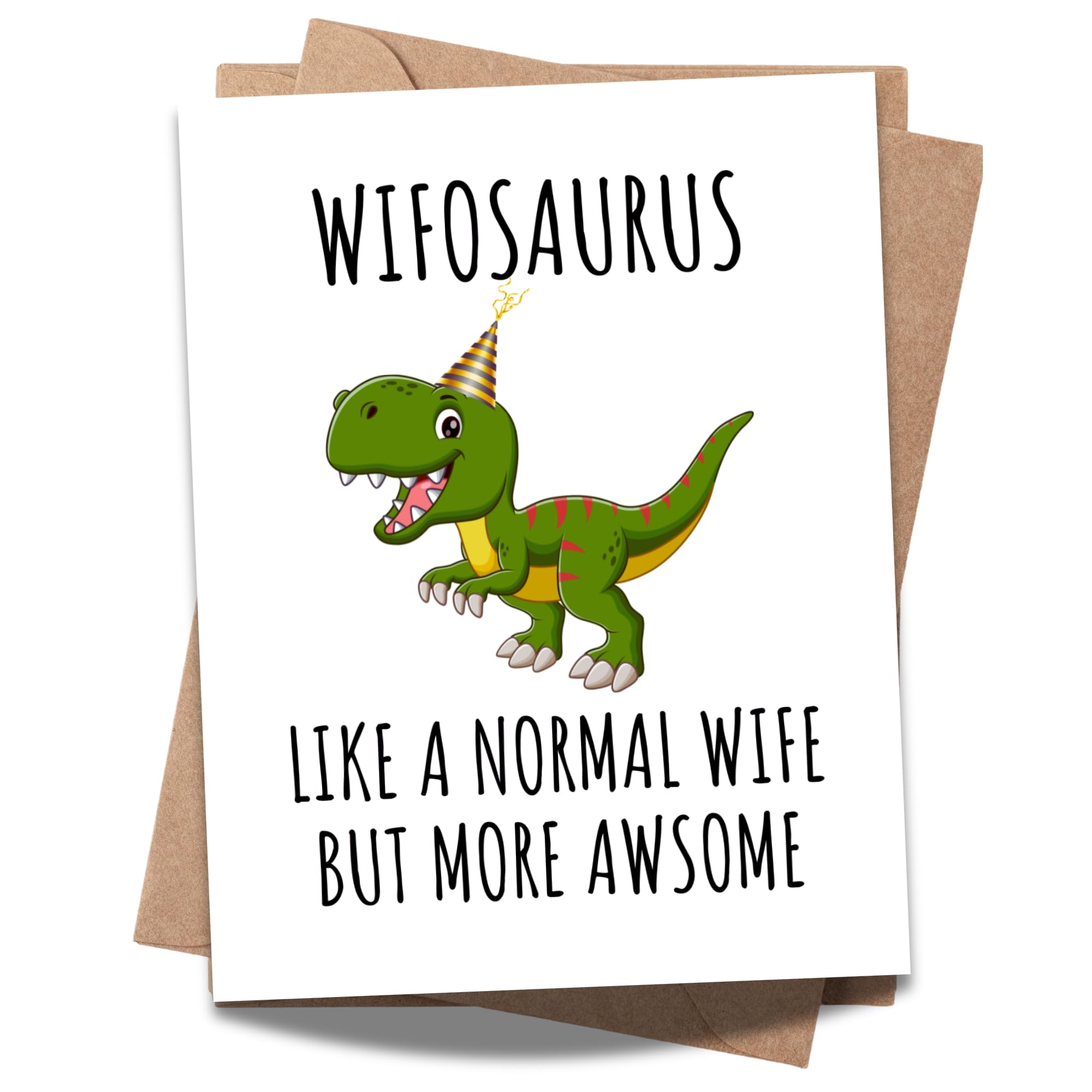Funny Birthday Card for Wife – Like a Normal Wife but More Awesome – Humorous Greeting Card for Her, Handmade in USA