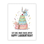 Cute Anime Birthday Card Compatible with Labubu Birthday Theme Handmade Collectible Character Greeting Card for Friends Kids Women Men Unique Gift