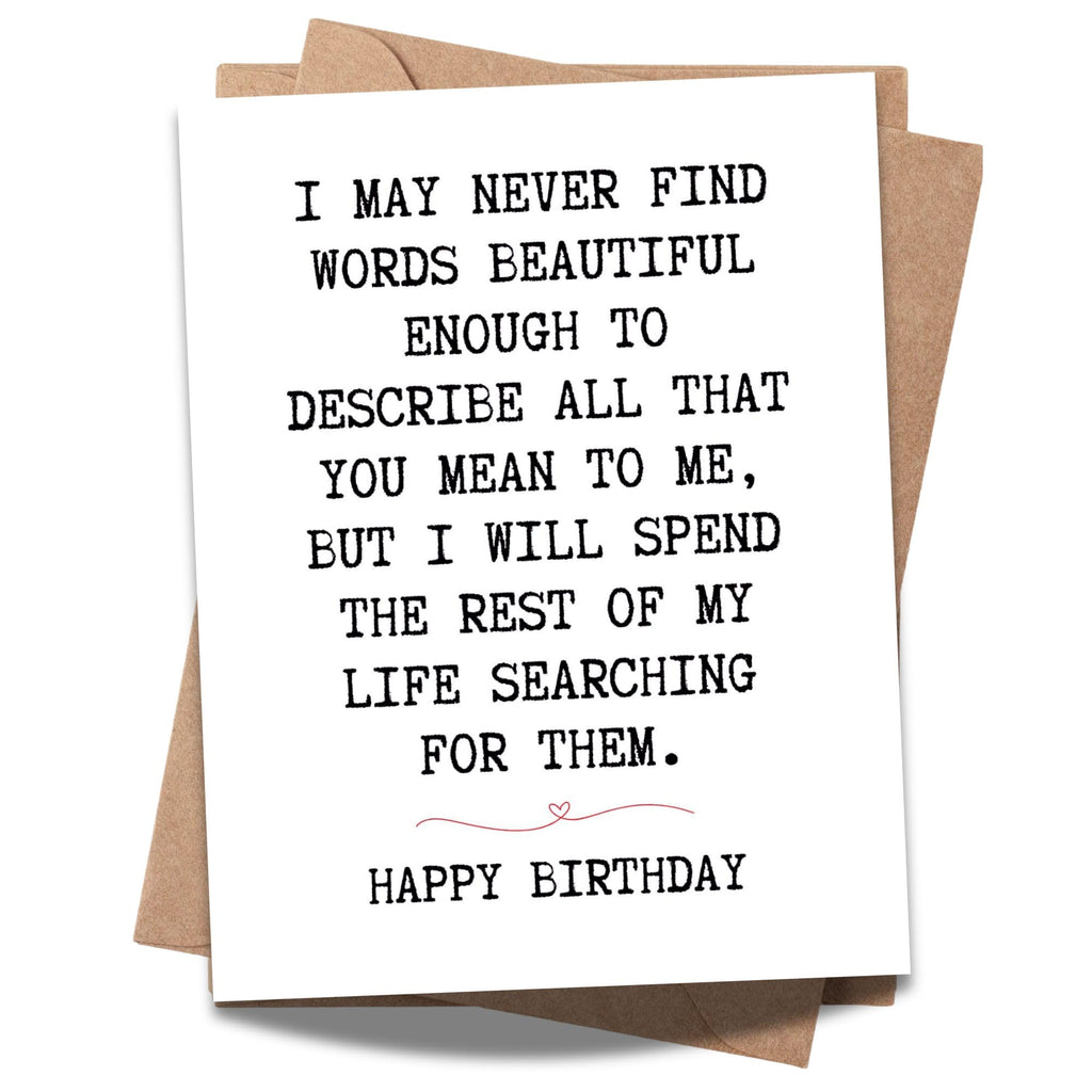 Romantic Birthday Card for Girlfriend, Boyfriend, Wife, Husband – Heartfelt Love Greeting Handmade in USA