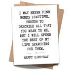 Romantic Birthday Card for Girlfriend, Boyfriend, Wife, Husband – Heartfelt Love Greeting Handmade in USA