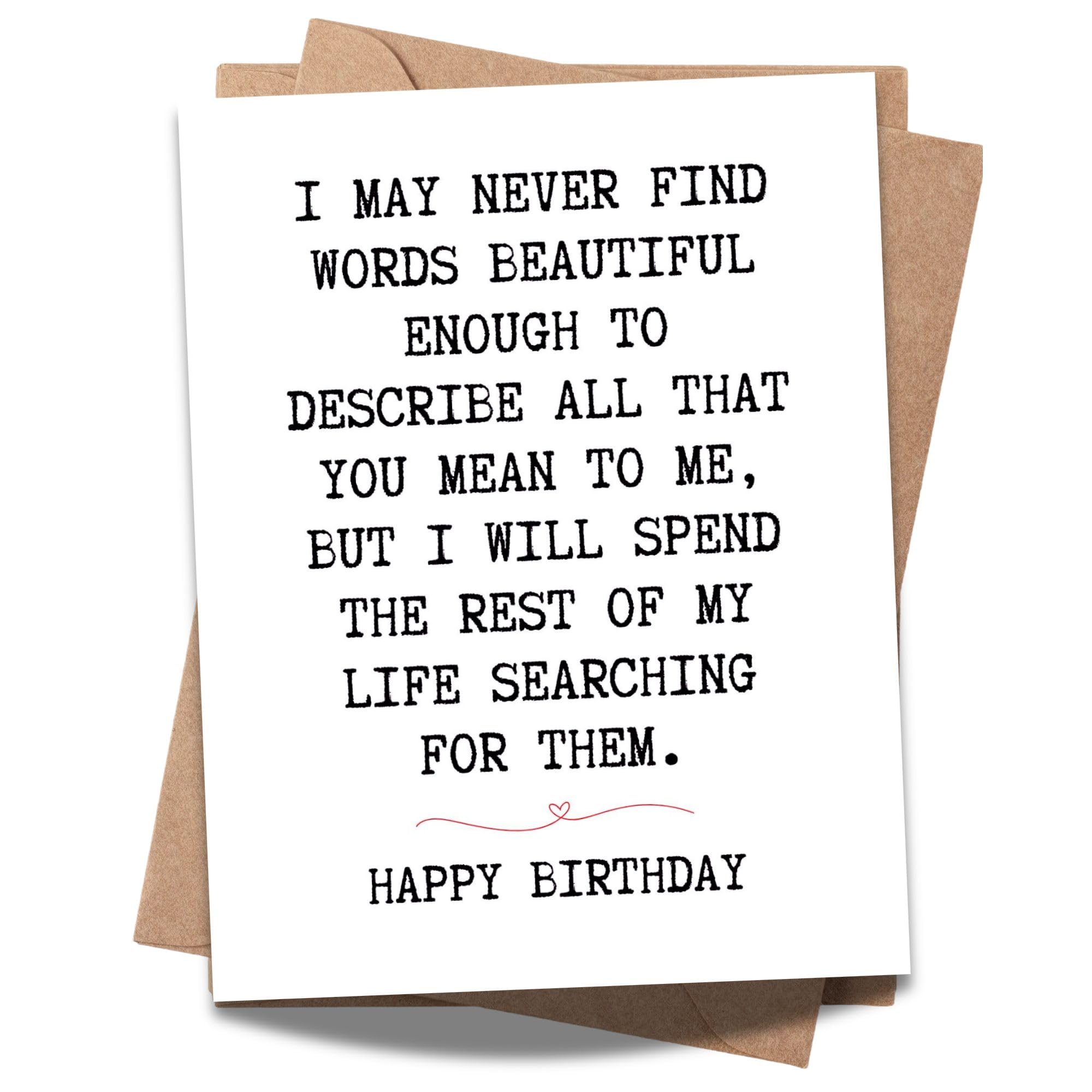 Romantic Birthday Card for Girlfriend, Boyfriend, Wife, Husband – Heartfelt Love Greeting Handmade in USA