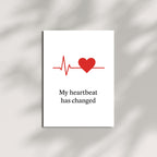 My Heartbeat Has Changed Minimalist Love Card – Heart & Pulse Line Design – Romantic Blank Greeting Card – 4.25x5.5 inch for Him or Her