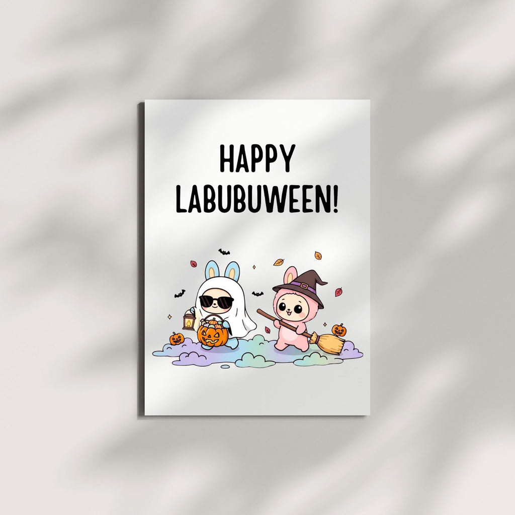 Cute Halloween Card Compatible with Labubu Halloween Theme Handmade Gift Collectible-Inspired Halloween Greeting Card for Men Women Kids Friends
