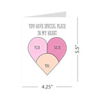 You Have a Special Place in My Heart Greeting Card Cute Love Card with Pizza, Tacos & You – Anniversary & Valentine’s Card for Husband, Wife, Boyfriend, Girlfriend – Made in USA