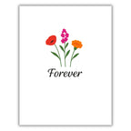 Forever Greeting Card – Minimalist Floral Illustration with Elegant Script – Blank Inside – 4.25x5.5 inch Card for Love, Friendship, or Sympathy