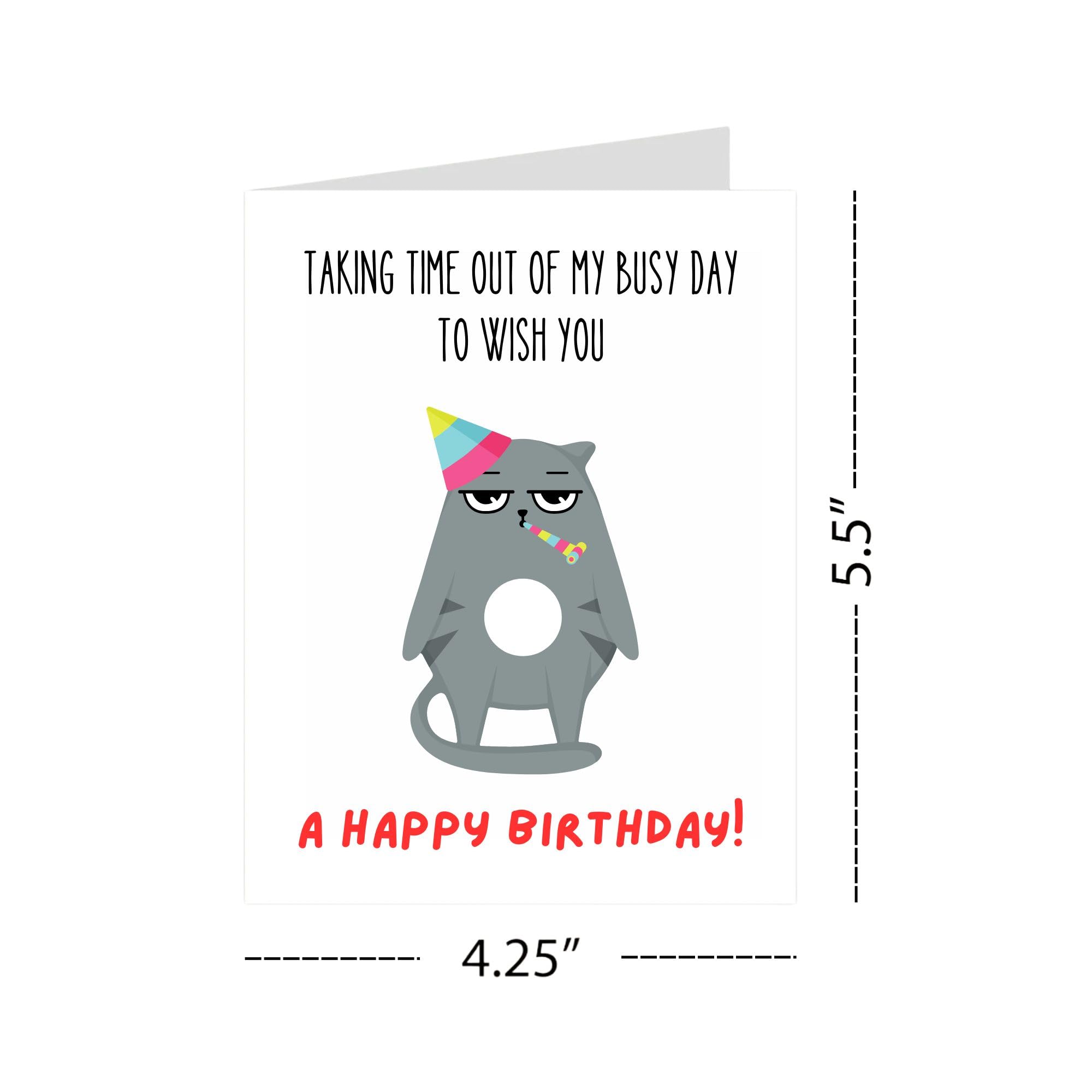 Funny Handmade Cat Birthday Gift – Cute & Rude Birthday Gift for Friends, Husband, Wife & Colleagues – Have a Purrfect Birthday Card