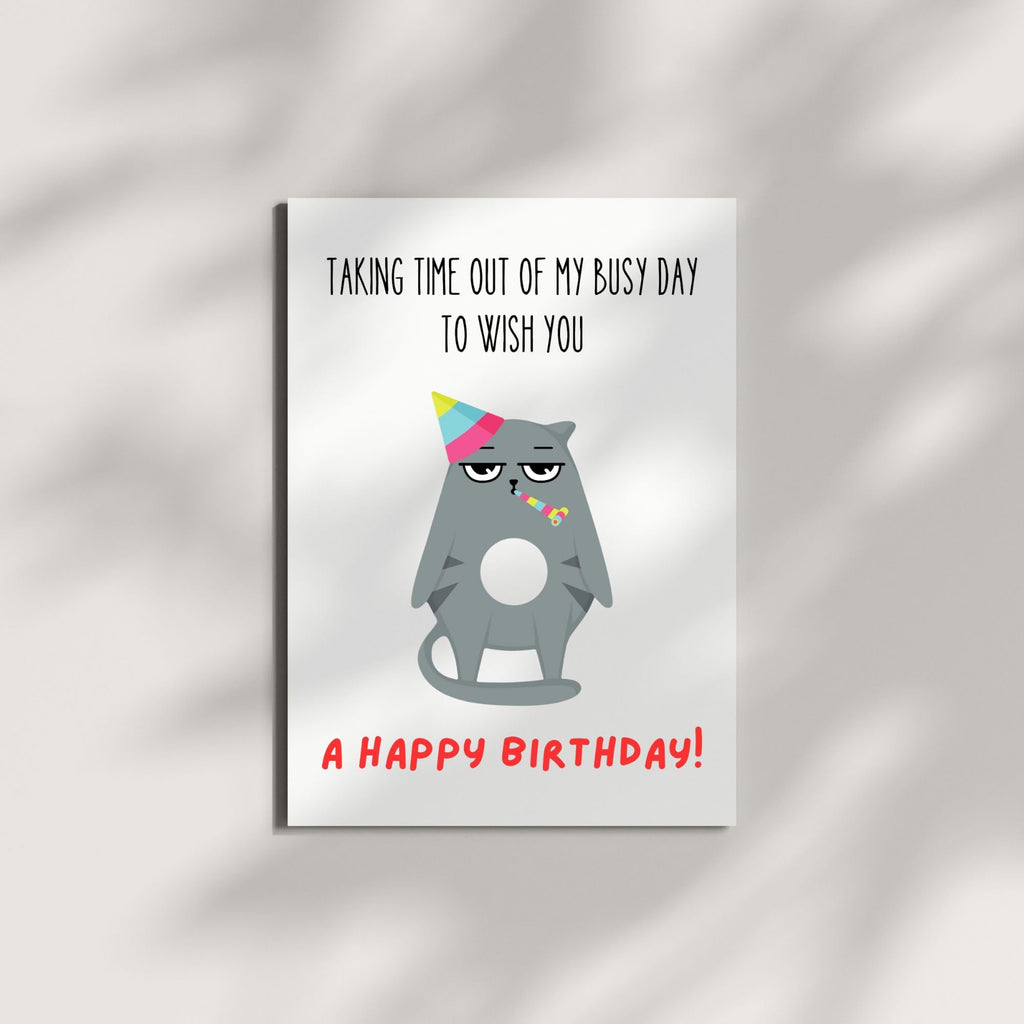Funny Handmade Cat Birthday Gift – Cute & Rude Birthday Gift for Friends, Husband, Wife & Colleagues – Have a Purrfect Birthday Card
