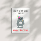Funny Handmade Cat Birthday Gift – Cute & Rude Birthday Gift for Friends, Husband, Wife & Colleagues – Have a Purrfect Birthday Card