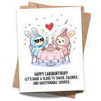 Cute Birthday Party Card Compatible with Labubu Birthday Theme Handmade Collectible-Inspired Greeting Card for Men Women Kids Friends Unique Gift