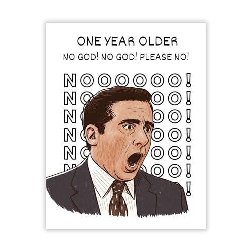 Funny Birthday Card One Year Older Hilarious Greeting for Men Women Kids Friends Coworkers Handmade in USA