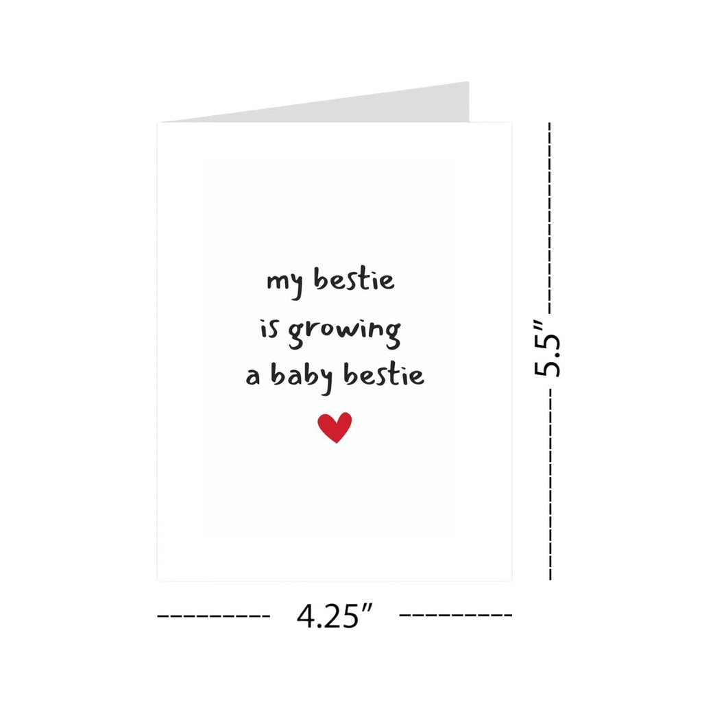 My Bestie Is Growing a Baby Bestie – Cute New Baby Card for Best Friend | Funny Bestie Pregnancy Announcement | Baby Shower Card for Bestie | Best Friend Mom-to-Be Gift