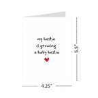 My Bestie Is Growing a Baby Bestie – Cute New Baby Card for Best Friend | Funny Bestie Pregnancy Announcement | Baby Shower Card for Bestie | Best Friend Mom-to-Be Gift