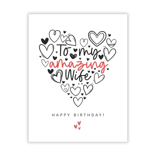 Happy Birthday To My Amazing Wife Greeting Card Romantic from Husband Handmade in USA for Her Birthday Card for Wife