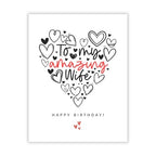 Happy Birthday To My Amazing Wife Greeting Card Romantic from Husband Handmade in USA for Her Birthday Card for Wife