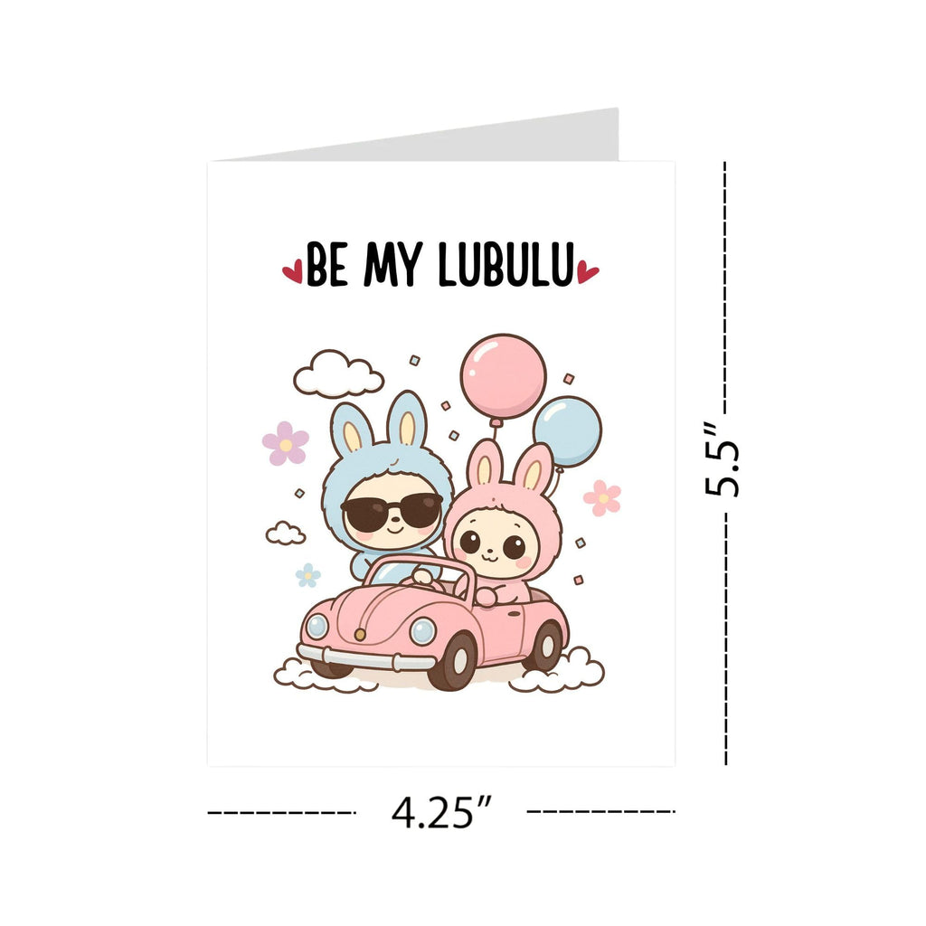 Cute Valentine Card Compatible with Labubu Valentine Theme Handmade Romantic Greeting Card for Husband Wife Boyfriend Girlfriend Couple Gift