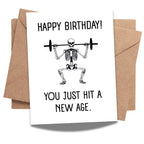 Skeleton Birthday Card “You Just Hit a New Age” – Hilarious Greeting Card for Kids, Friends, Men, Women – Universal Birthday Humor – Made in USA