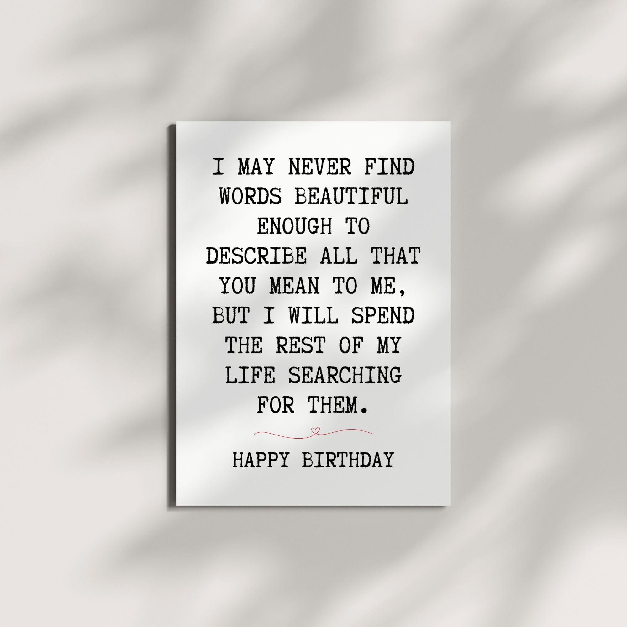 Romantic Birthday Card for Girlfriend, Boyfriend, Wife, Husband – Heartfelt Love Greeting Handmade in USA