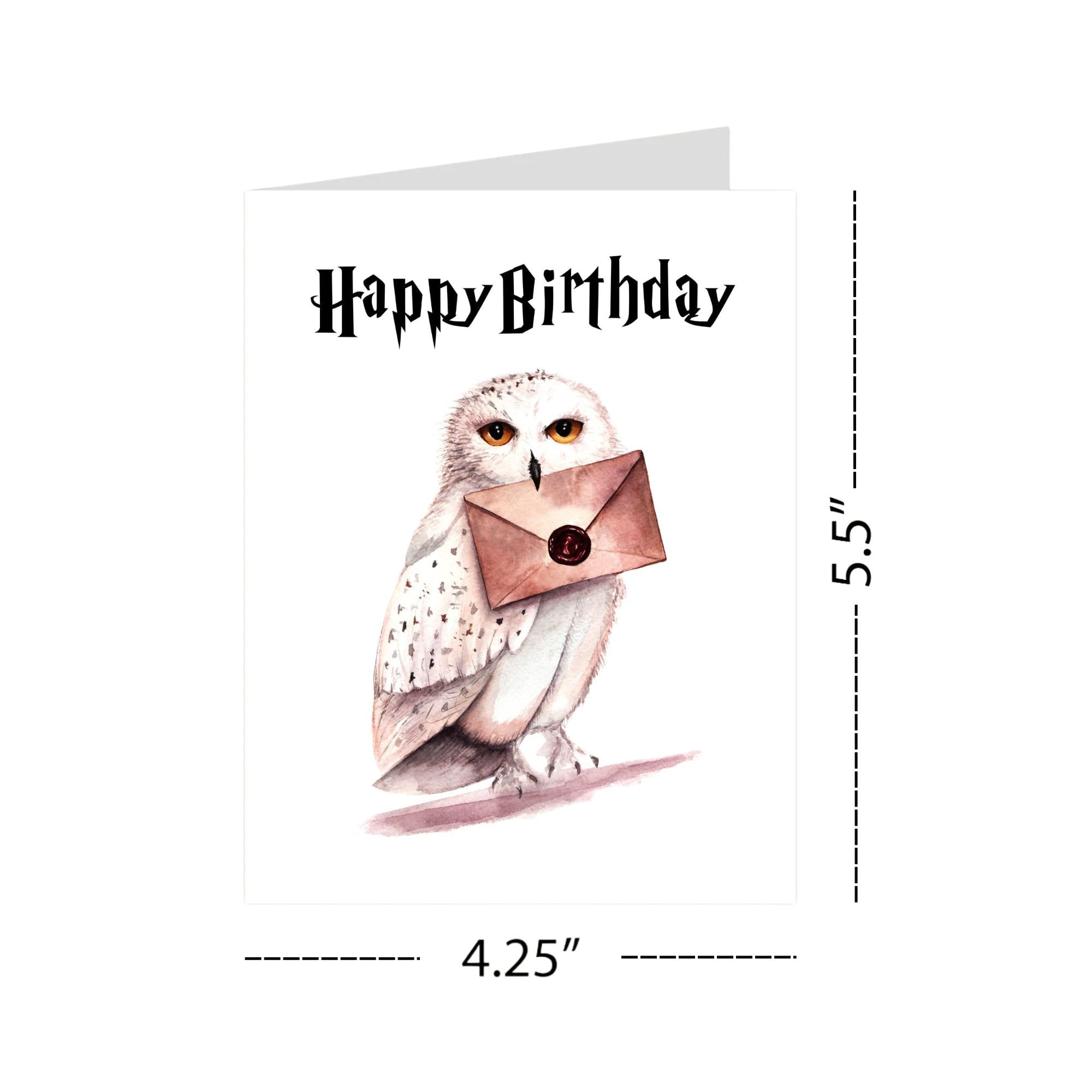 Hilarious Owl Birthday Greeting Card for Coworker, Family, or Friends – Cute Owl with Card and Envelope – "Happy Birthday" – Made in USA – Fun Greeting Card
