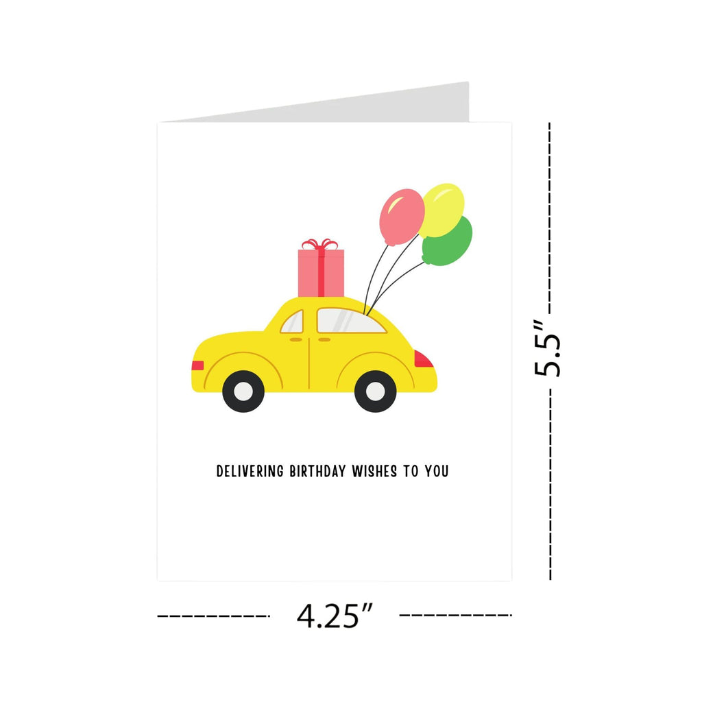 Delivering Birthday Wishes to You Card Funny Greeting Card for Men, Women, Kids, Friends, Coworkers – Handmade in USA