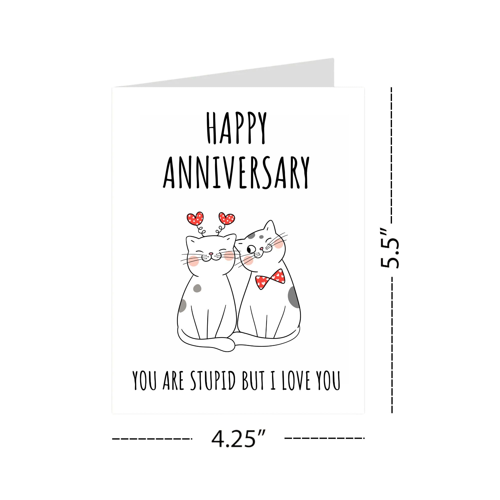 Funny Anniversary Card for Him or Her – Cute & Humorous Love Greeting Card – Perfect for Husband, Wife, Boyfriend, or Girlfriend