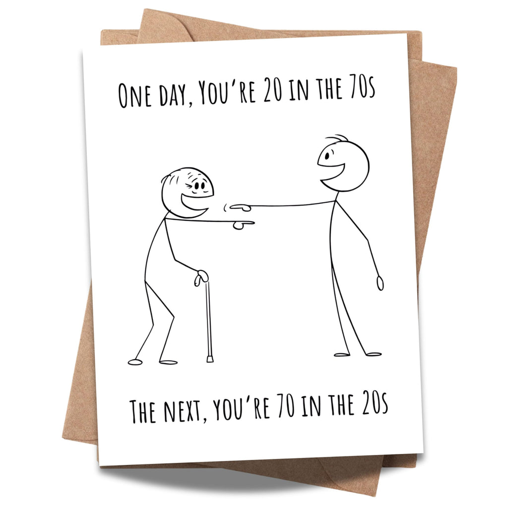 Funny 70th Birthday Card for Dad, Mom, Women & Men – Cool Birthday Gift – Hilarious Milestone Greeting for Friends, Family & Coworkers – Handmade in USA