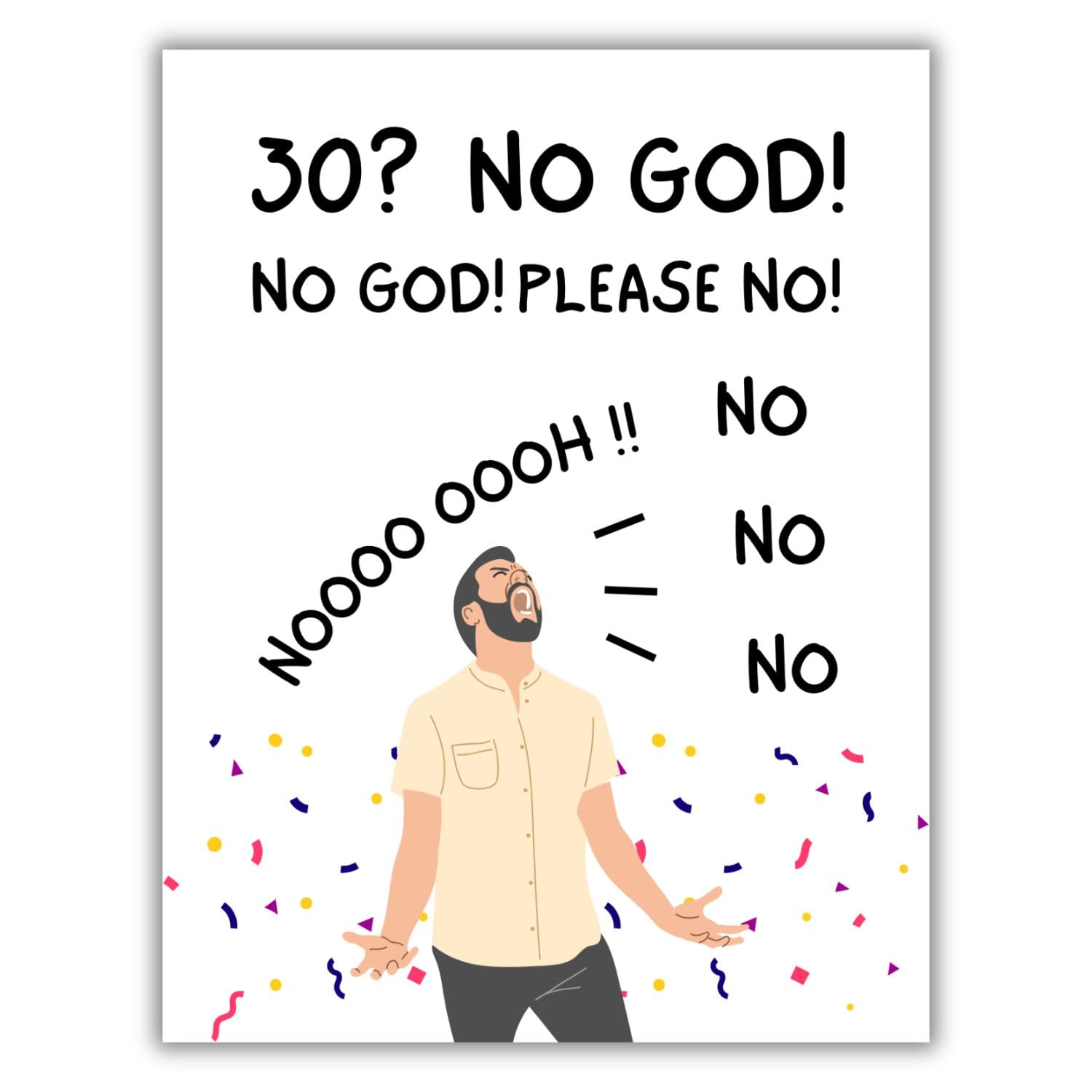 Funny Birthday Cards for Men and Women – Handmade in the USA – Happy 30th Birthday Gifts for Friends – Includes 1 Card & 1 Envelope – Fun Greeting Card for Him or Her