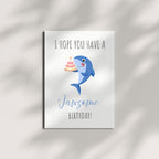 Funny Shark Birthday Card I Hope You Have a Jawsome Birthday Pun Greeting Card for Kids, Friends, Teens, Adults – Cute & Handmade in USA