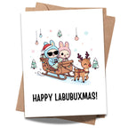 Cute Merry Christmas Card Compatible with Labubu Christmas Theme, Handmade Collectible-Inspired Greeting Card for Men, Women, Kids, Friends, Holiday Gift
