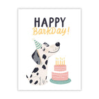 Happy Barkday Greeting Card Dog Birthday Card with Cake Illustration – Fun Pet-Themed Card for Dog Lovers, Friends, Men, Women, Kids – Made in USA