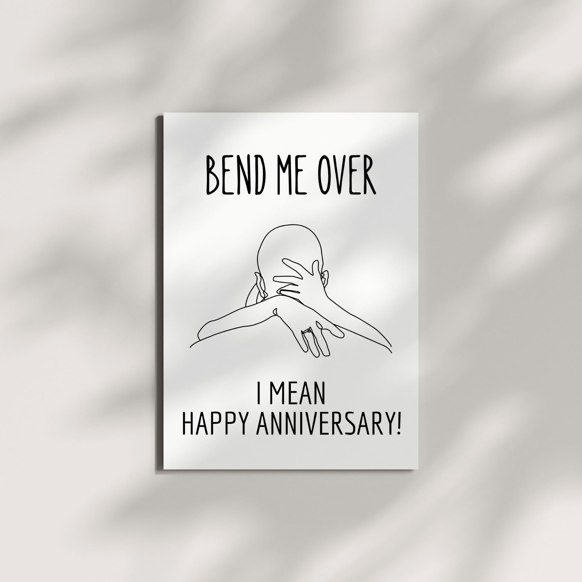 Sexy Funny Anniversary Card for Husband Wife Boyfriend Girlfriend – Bend Me Over I MeaN Happy Anniversary! – Handmade in USA