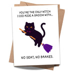 Funny Halloween Card You’re the Only Witch I’d Ride a Broom With Spooky Cute Greeting for Women, Men, Friends, Coworkers Handmade in USA