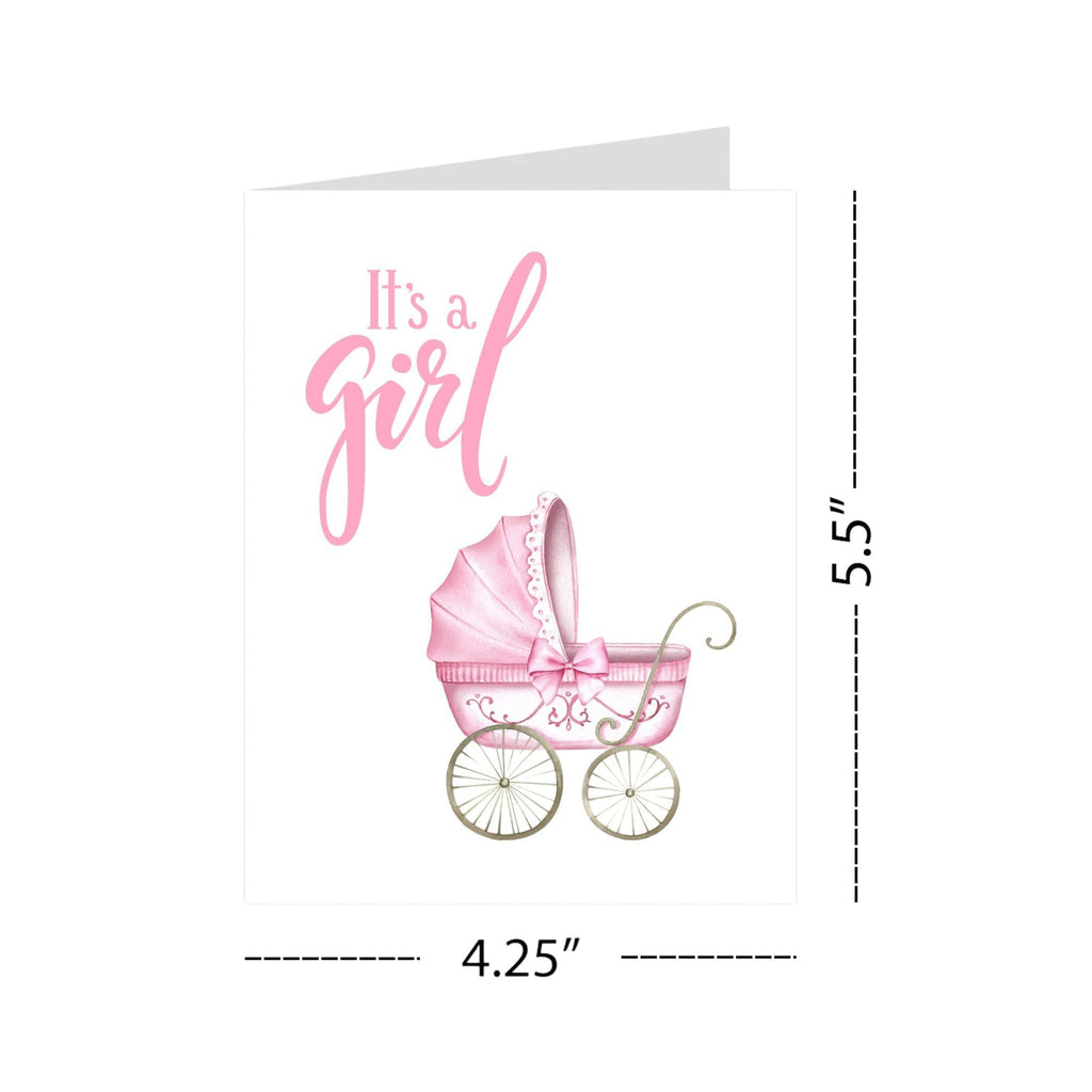 It’s a Girl Baby Shower or Newborn Celebration Card for Parents – Cute & Heartfelt Gift for New Moms, Dads, Friends, or Family