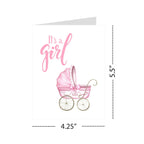It’s a Girl Baby Shower or Newborn Celebration Card for Parents – Cute & Heartfelt Gift for New Moms, Dads, Friends, or Family