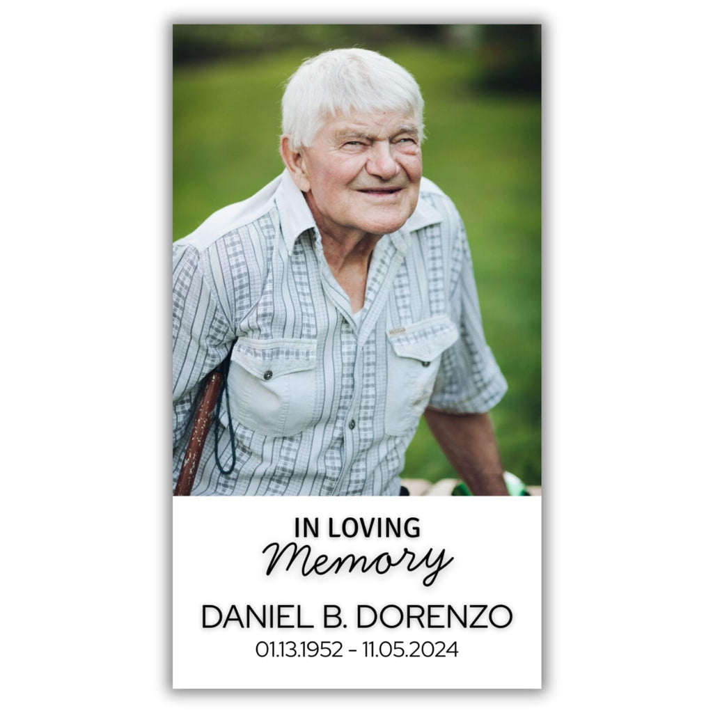 Custom Funeral Memorial Cards – Double-Sided with Photo, Prayer & Poem, Personalized Tribute Keepsakes, Remembrance, Sympathy, Comfort, Funeral Favors