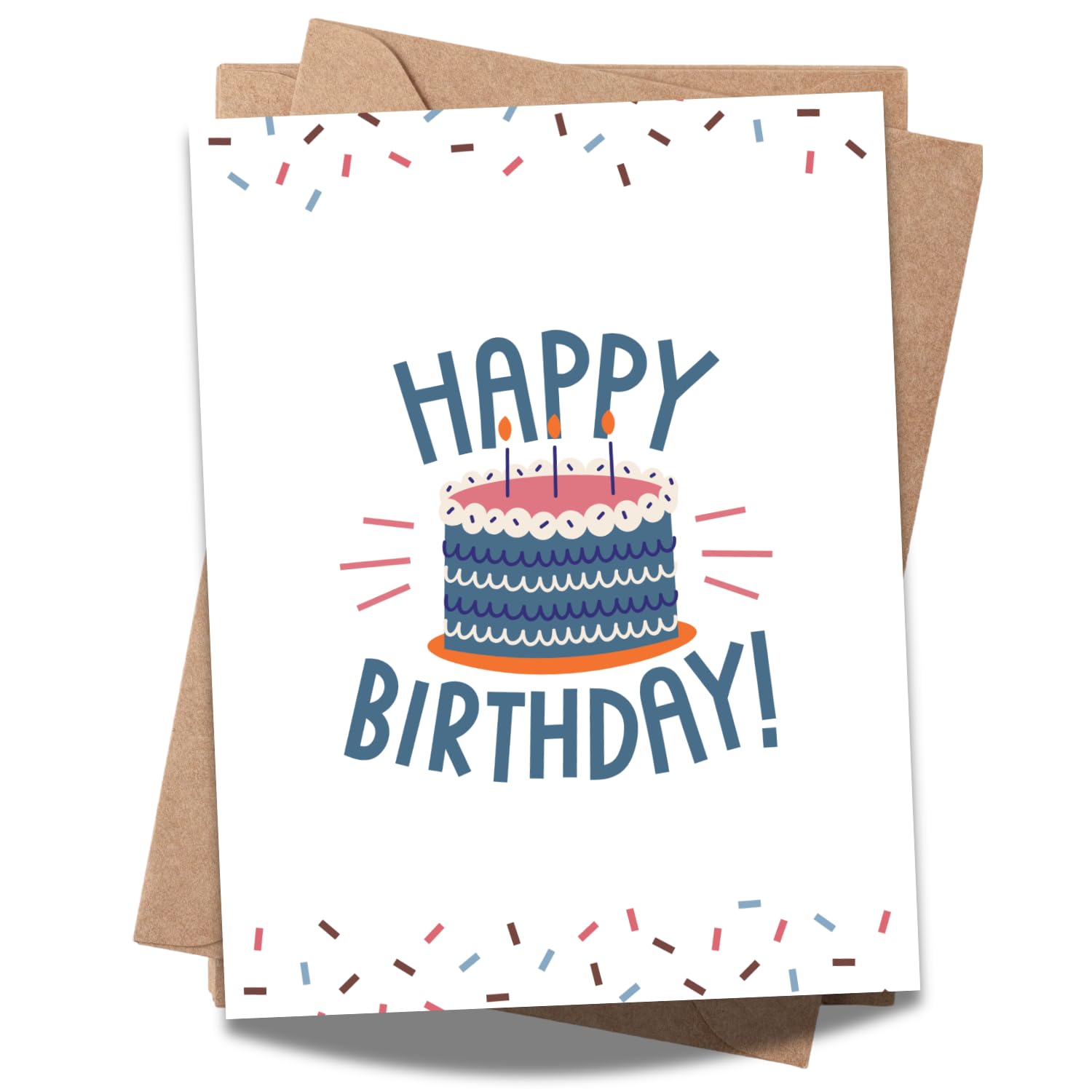 Happy Birthday Card for Boys – Colorful Cake Design, Perfect for Kids’ Birthdays, Blank Inside for Personal Message