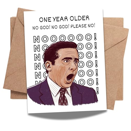 Funny Birthday Card One Year Older Hilarious Greeting for Men Women Kids Friends Coworkers Handmade in USA