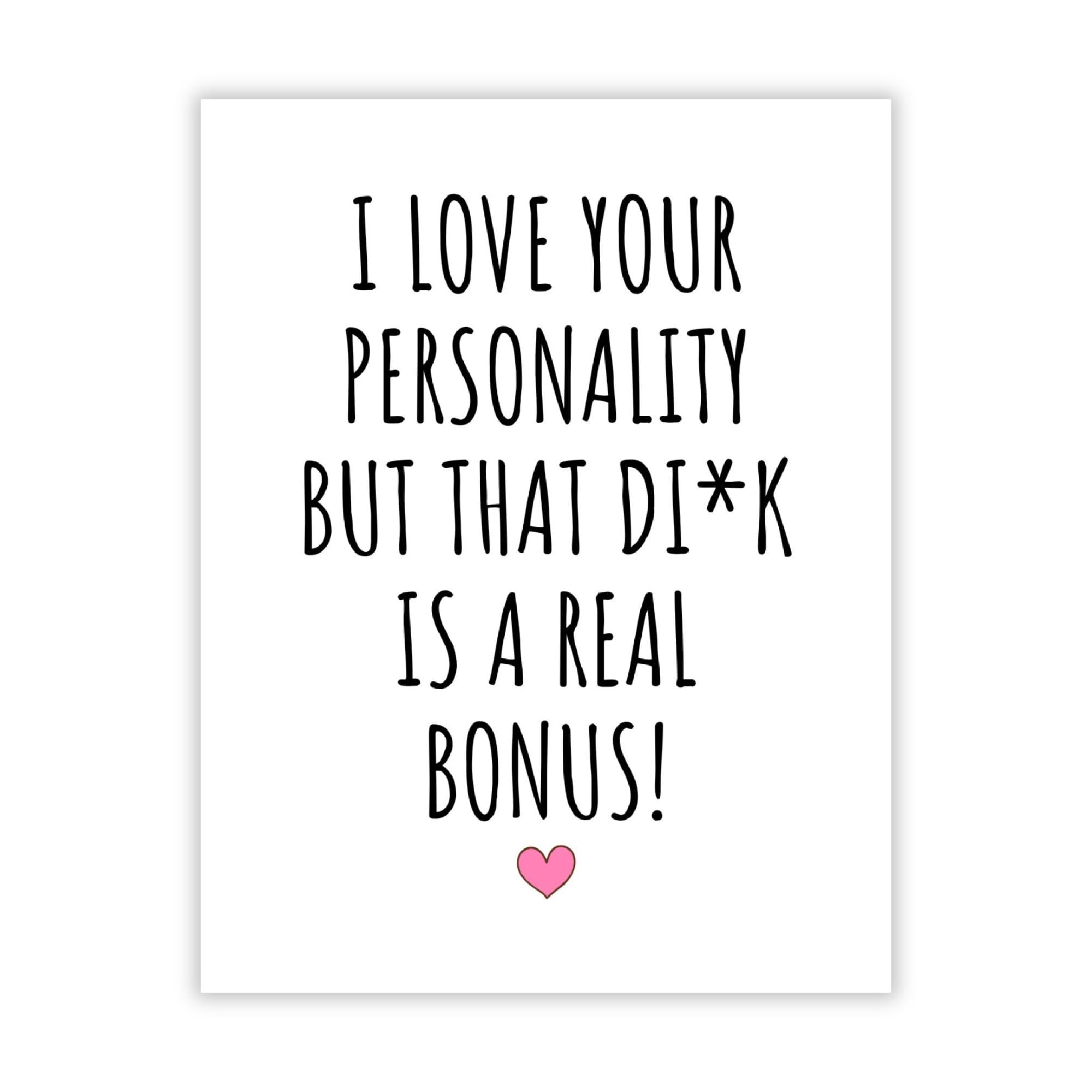 Romantic, funny, and a little naughty – this cheeky card is perfect for anniversaries, Valentine’s Day, or just because. For boyfriend, girlfriend, husband, or wife.