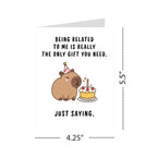Funny Capybara Birthday Card for Men Women Kids – Cute Animal Greeting Card for Friends, Family, Coworkers – Handmade in USA with Envelope