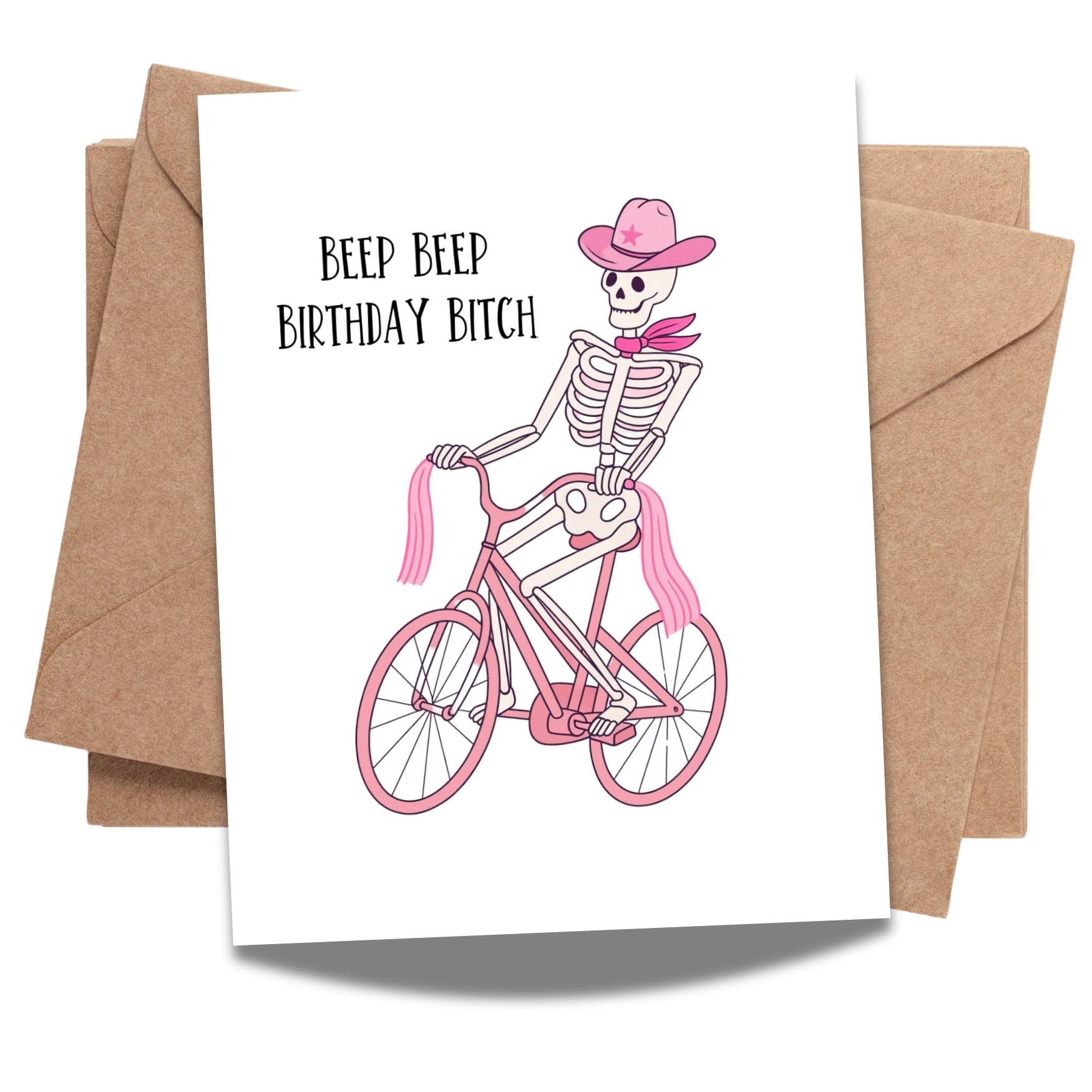 Funny Birthday Card BEEP BEEP Birthday Hilarious Sassy Greeting for Women, Men, Friends, Coworkers – Handmade in USA