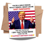 Funny Trump Birthday Card for Men, Women & Kids – Hilarious Greeting for Friends, Family & Colleagues – Lighthearted Humor – Handmade in USA