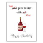 Funny Wine Birthday Card for Women & Men – Age Gets Better with Wine, Humorous Birthday Card for Friends, Wife, Husband, Fun Gift for Wine Lovers – Made in USA