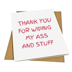Mother’s Day Card for Mom, ‘Thank You for Wiping My Ass and Stuff’ Hilarious Gift, Funny Mom Card, Perfect for Mother’s Day, Birthday, or Appreciation”