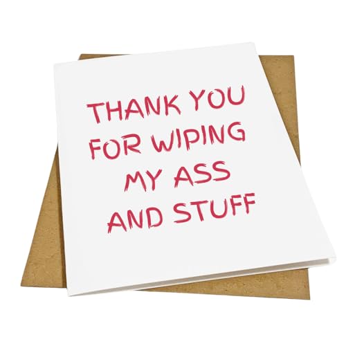 Mother’s Day Card for Mom, ‘Thank You for Wiping My Ass and Stuff’ Hilarious Gift, Funny Mom Card, Perfect for Mother’s Day, Birthday, or Appreciation”