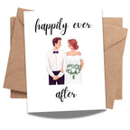 Anniversary or Wedding Congratulations Card – Happily Ever After Greeting for Couple, Wife, Husband, Friends – Romantic & Elegant – Handmade in USA