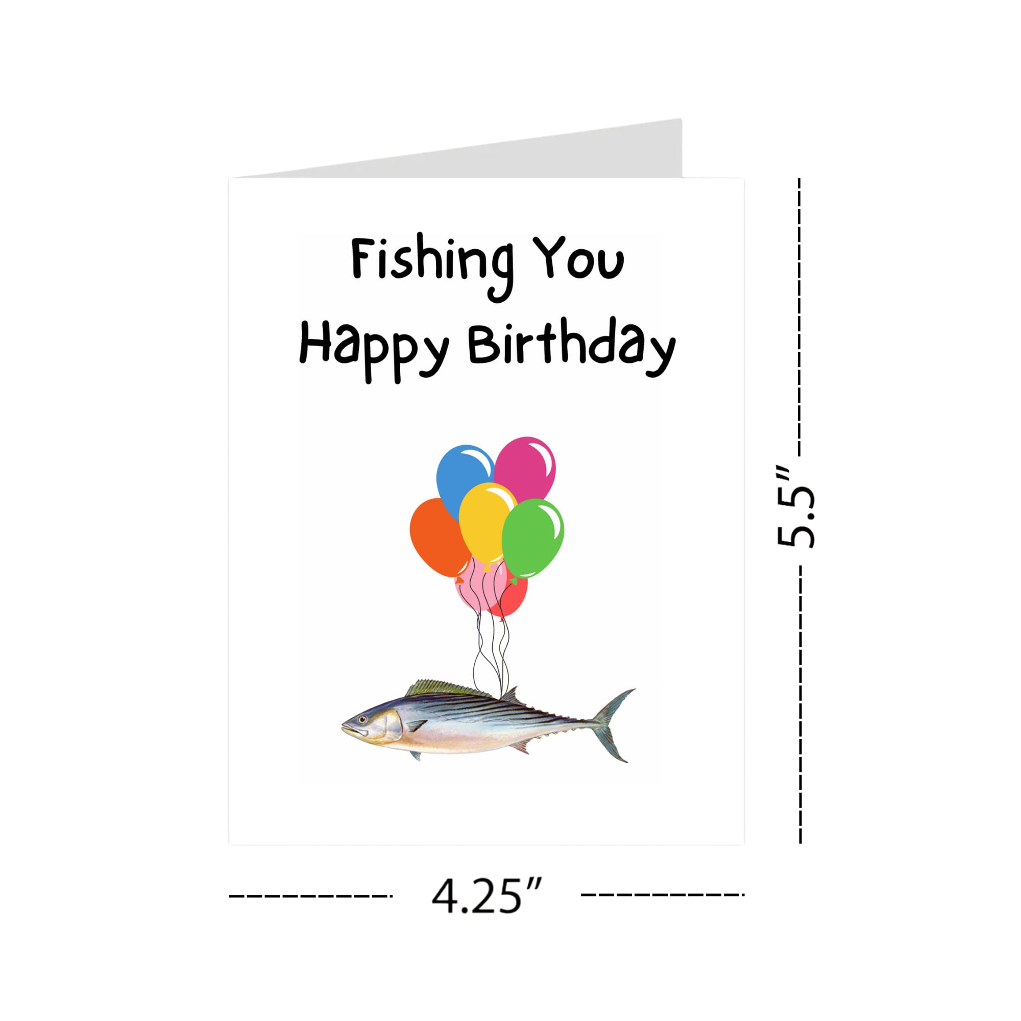 Fishing You a Happy Birthday – Funny Birthday Card for Men, Dad, Grandpa, Husband, Best Friend, Him – Unique Fisherman Gift, Humor Greeting Card